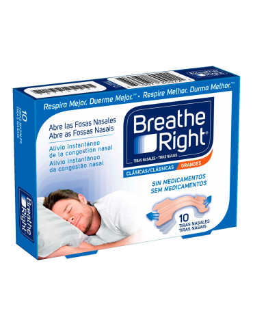 BREATHE RIGHT TIRAS NASALES CARNE GRANDE 10 UNID