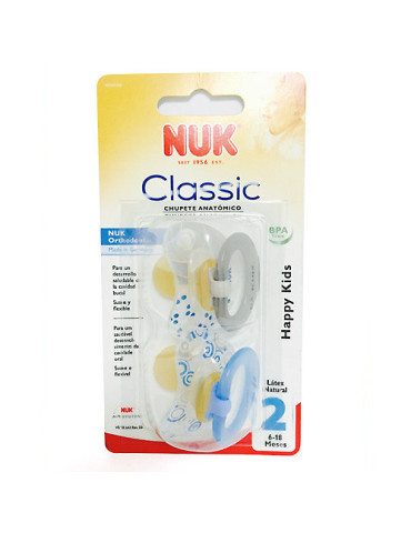 CHUPETE T2 NUK LATEX T2 DIA 2UNID SURTIDO