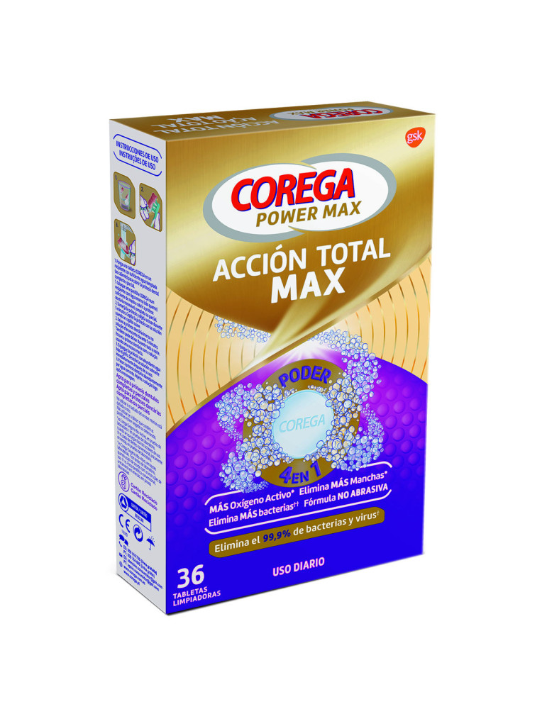 COREGA ACCION TOTAL LIMPIADOR LIMPIEZA 36 TABLET