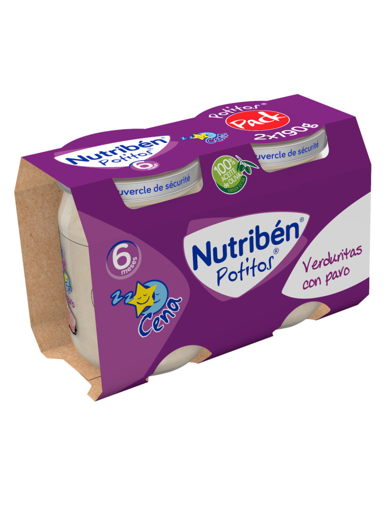 NUTRIBEN CENA VERDURITAS CON PAVO POTITO 2 X 190