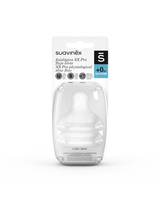 TETINA SILICONA FISIOLOGICA SUAVINEX +0 TU S 2U