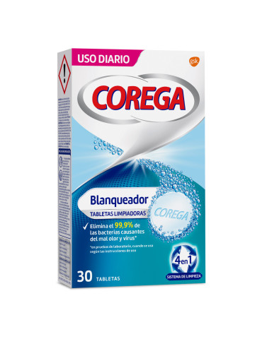 COREGA BLANQUEADOR LIMPIEZA PROTESIS DENTAL 30 T