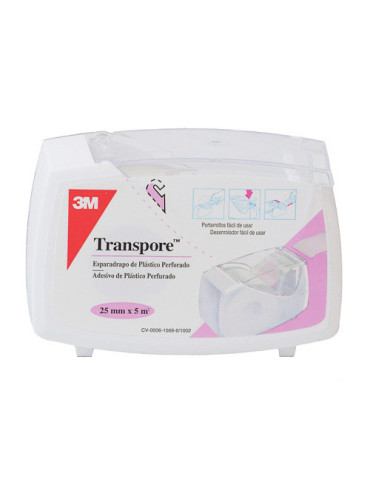 ESPARADRAPO HIPOALERGICO TRANSPORE PLASTIC PORTA