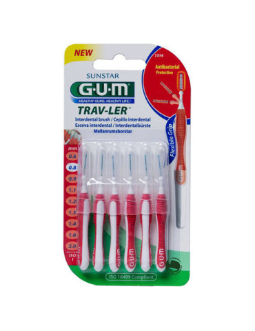 GUM INTERDENTAL ROJO VIAJE 0,8 CILINDR 1314
