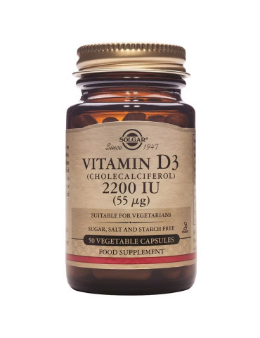 SOLGAR VIT D3 2200 UI 50 CAPS(42X18.75G) ES