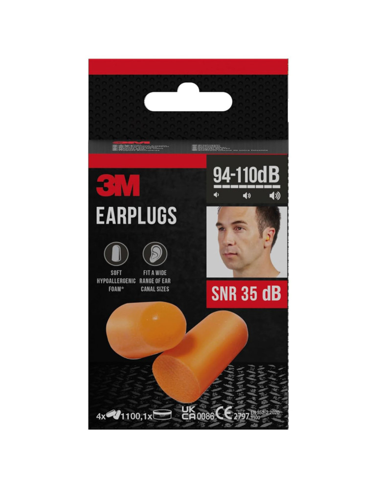 TAPONES OIDOS RUIDOS 3M 2 PARES 4 UNID NARANJA