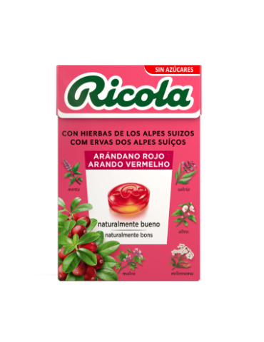 RICOLA CARAMELOS SIN AZUCAR ARANDANO ROJO
