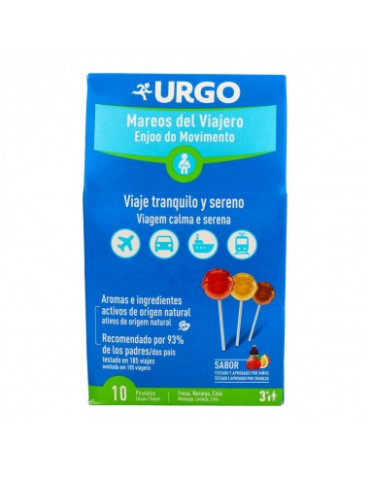 URGO MAREOS DEL VIAJERO 10 PIRULETAS