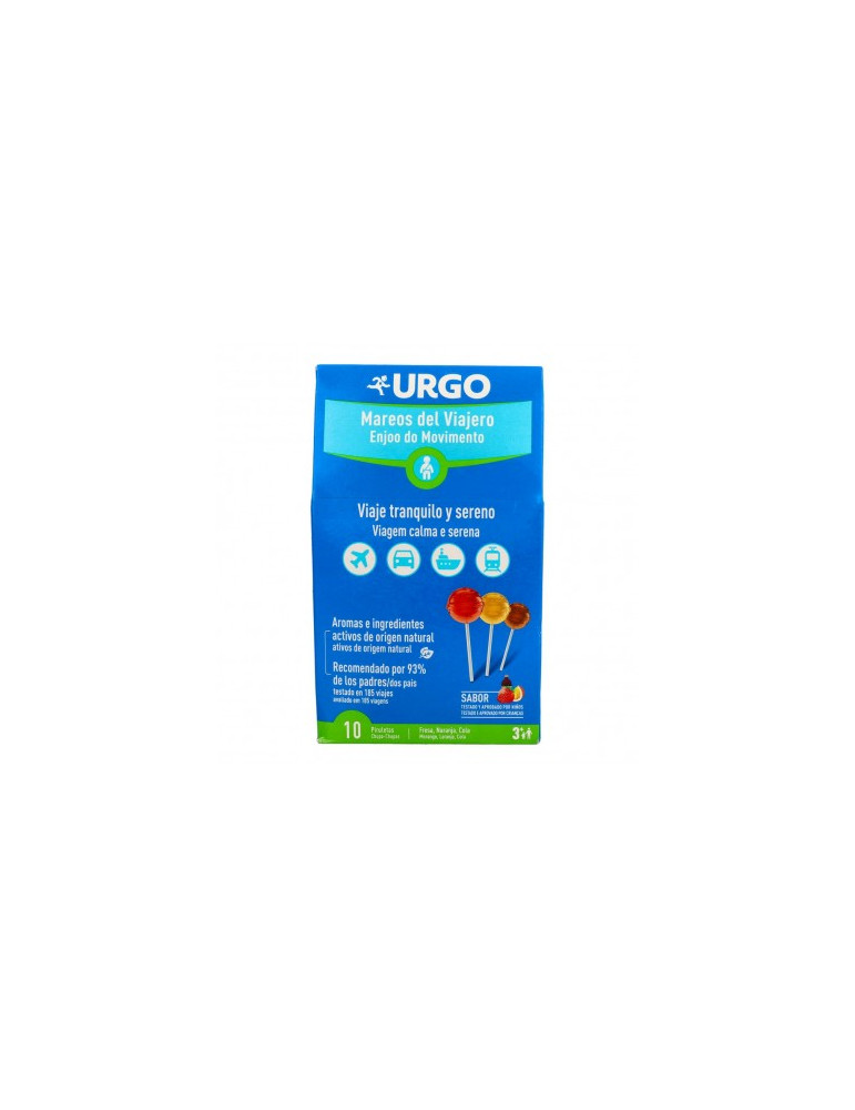 URGO MAREOS DEL VIAJERO 10 PIRULETAS
