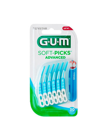 GUM SOFT PICKS ADVANCED 30U SMALL AZULCLARO