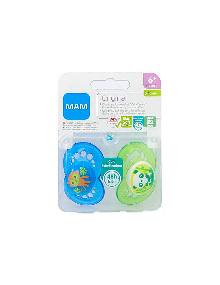 CHUPETE SILICONA MAM ORIGINAL + 6 M PACK  AZUL