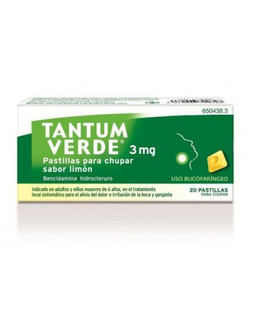 TANTUM VERDE 20 PASTILLAS LIMON