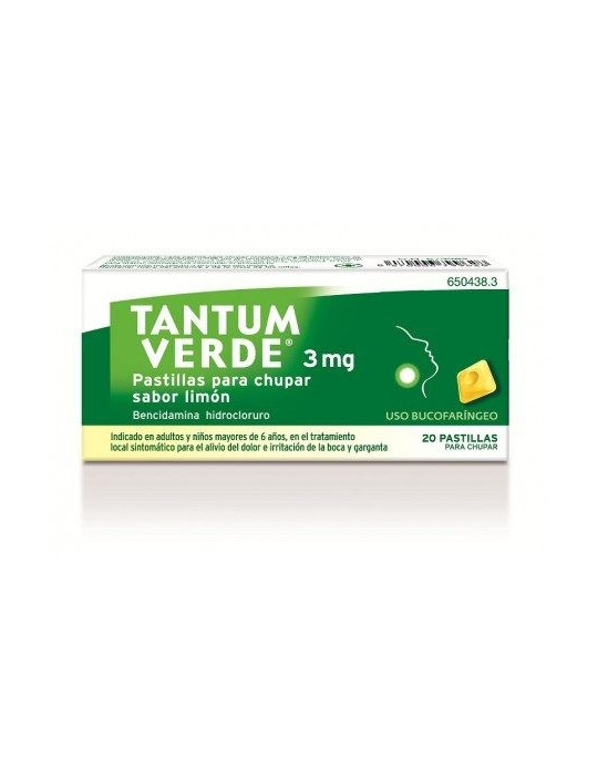 TANTUM VERDE 20 PASTILLAS LIMON