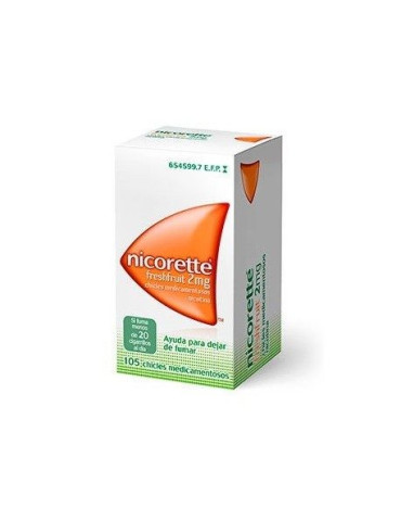 NICORETTE FRESHFRUIT 2 MG 105 CHICLES