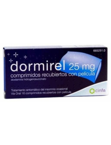 DORMIREL 25 MG 16 COMP AZUL