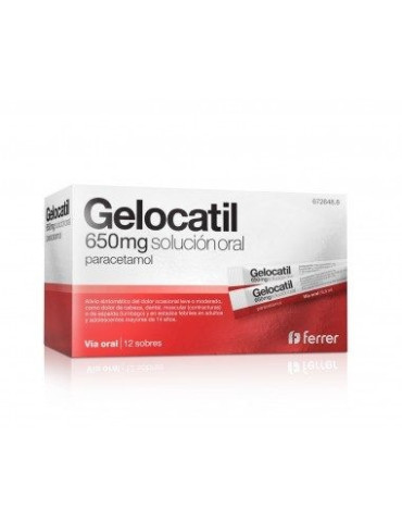GELOCATIL 650 MG 12 SOBRES SOLUCION ORAL SIN AGU