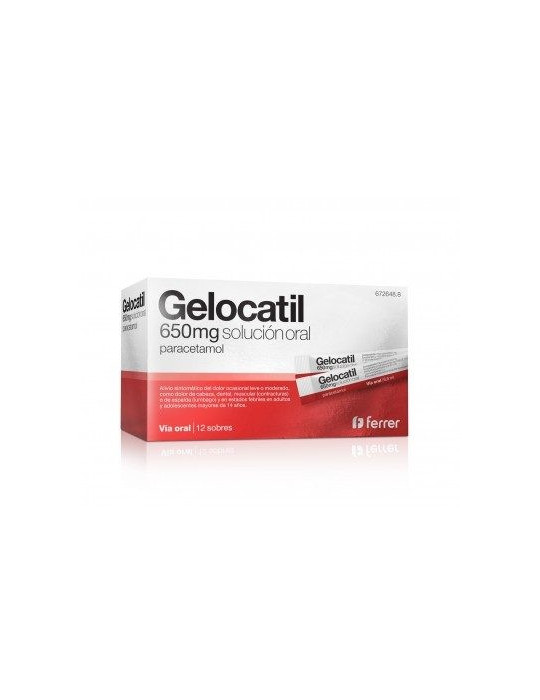 GELOCATIL 650 MG 12 SOBRES SOLUCION ORAL SIN AGU
