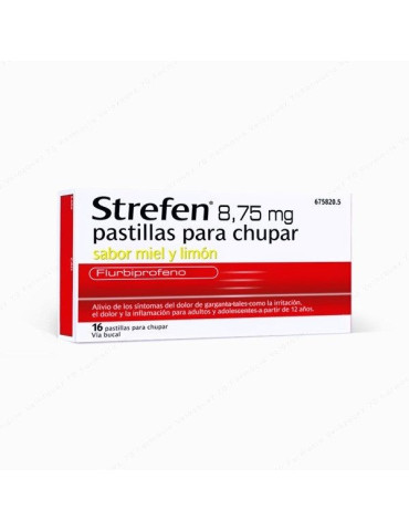 STREFEN 8,75 MG 16 PASTILLAS CHUPAR MIEL-LIMON