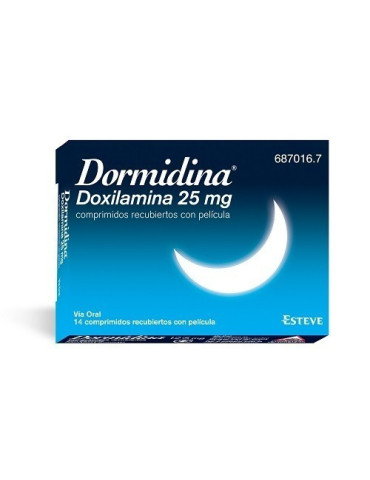 DORMIDINA 25 MG 14 COMP AZUL