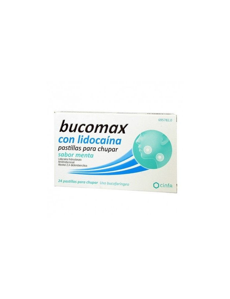 BUCOMAX LIDOCAINA 24 PASTILLAS PARA CHUPAR MENTA