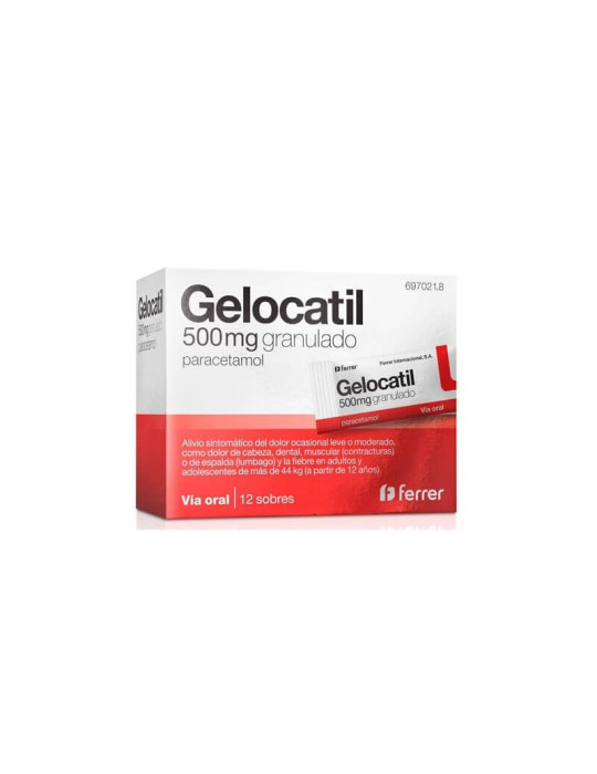 GELOCATIL 500 MG 12 SOBRES GRANULADO SIN AGUA