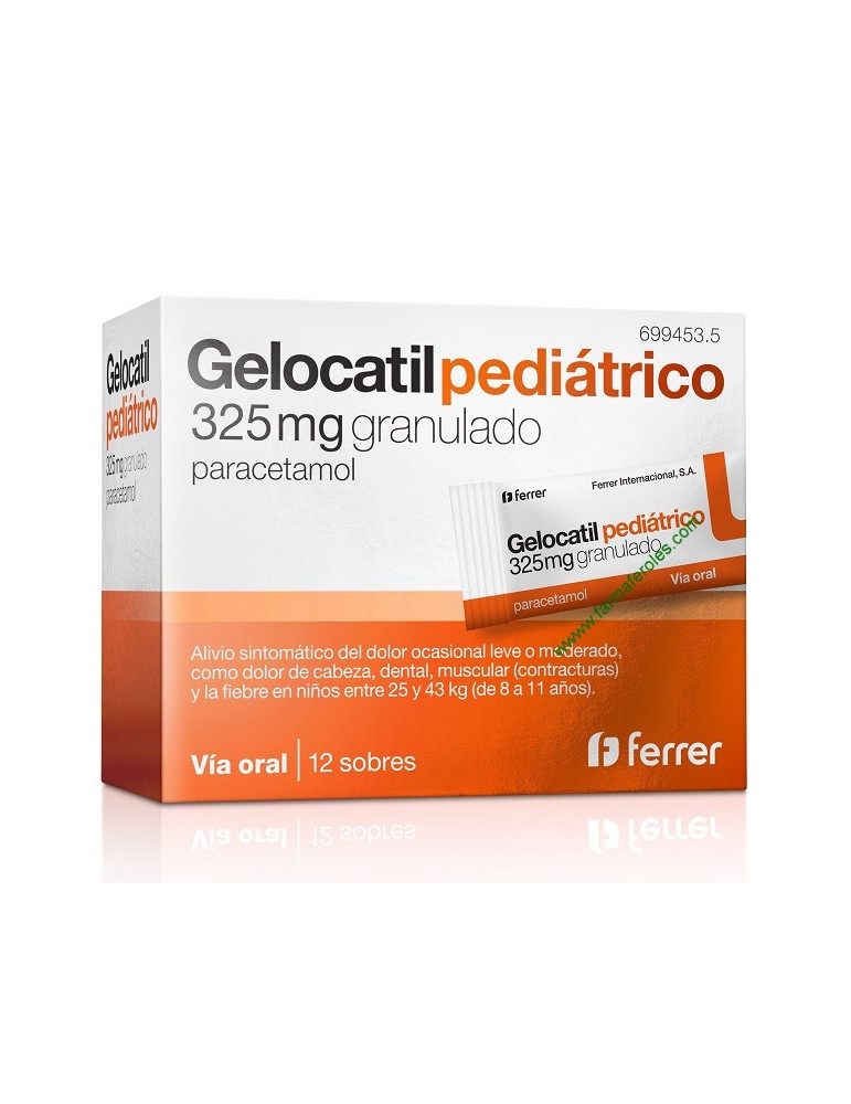 GELOCATIL 325 MG 12 SOBRES GRANULADO PEDIATRICO