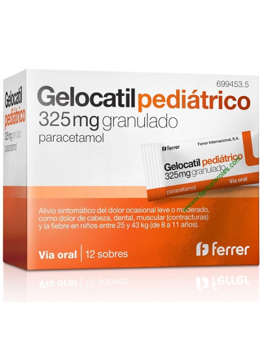 GELOCATIL 325 MG 12 SOBRES GRANULADO PEDIATRICO