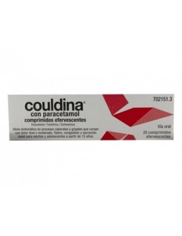 COULDINA CON PARACETAMOL 20 COMPR EFERVE ROJO