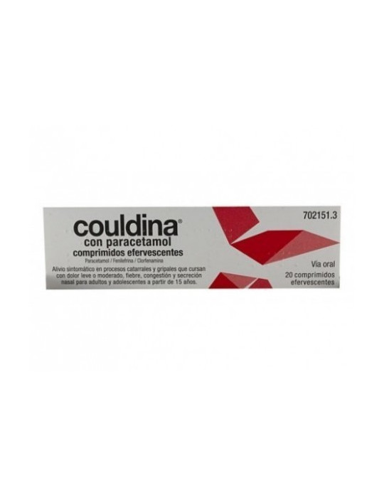 COULDINA CON PARACETAMOL 20 COMPR EFERVE ROJO