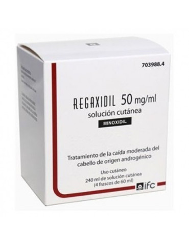 REGAXIDIL 50 MG/ML MINOXIIL 5% 4X60ML