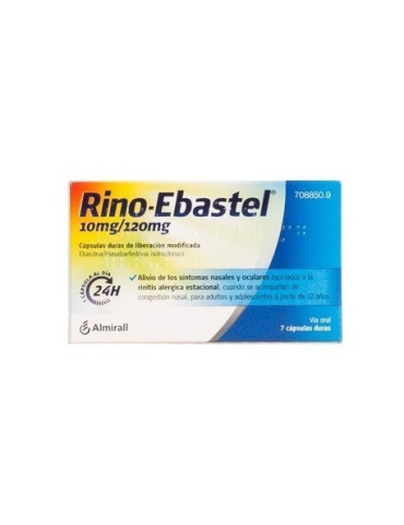 RINO EBASTEL 10/120 MG 7 CAPSULAS