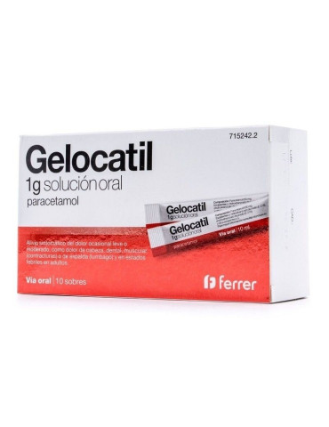 GELOCATIL 1 G 10 SOBRES SOLUCION ORAL SIN AGUA