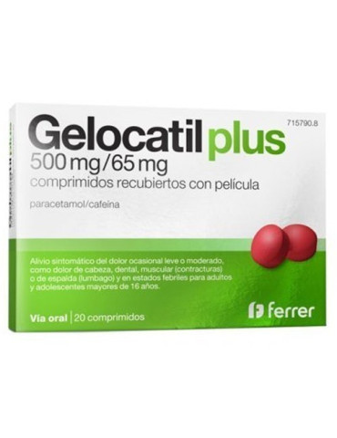 GELOCATIL PLUS 500/65 MG 20 COMPRIMIDOS RECUBIER