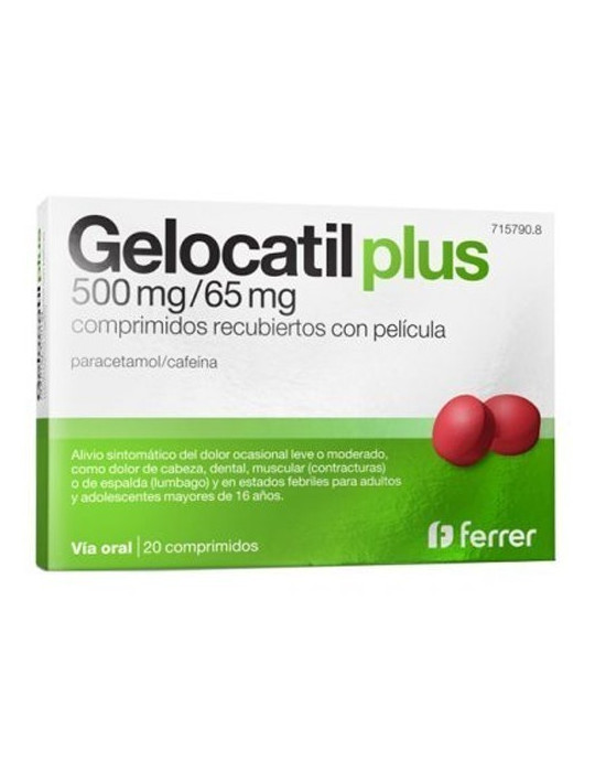 GELOCATIL PLUS 500/65 MG 20 COMPRIMIDOS RECUBIER
