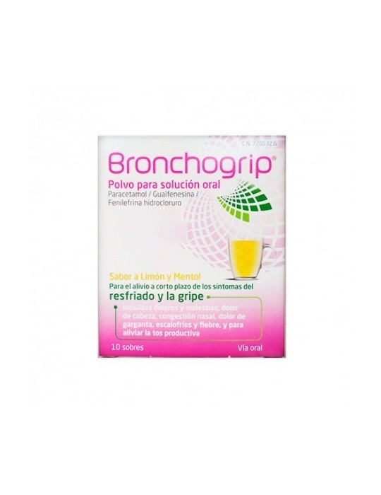 BRONCHOGRIP GRIPE LIMON MENTA 10 SOBRES