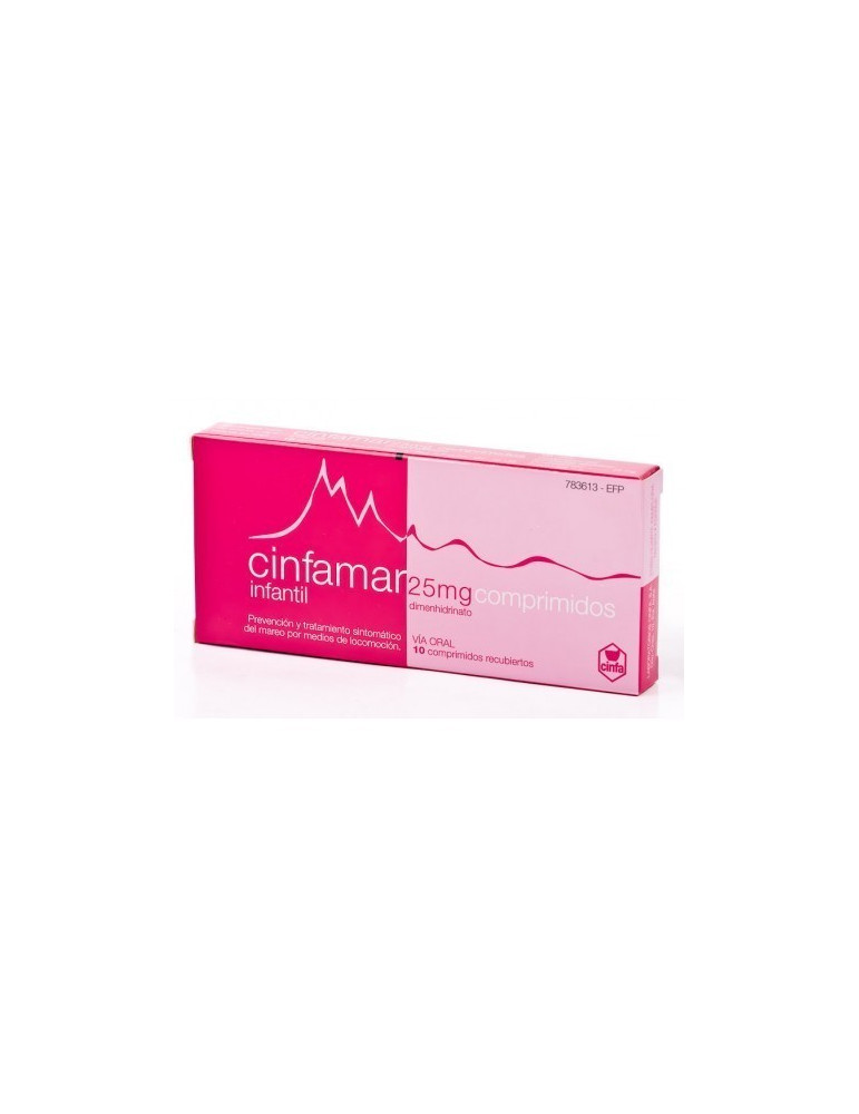 CINFAMAR 25 MG 10 COMP INFANTIL