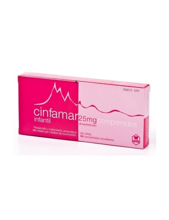 CINFAMAR 25 MG 10 COMP INFANTIL