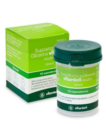SUPOSITORIOS GLICERINA VILARDELL ADULT 18  TARRO