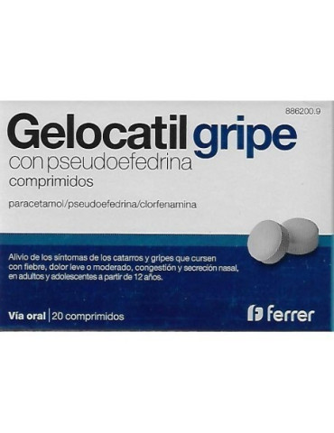GELOCATIL GRIPE PSEUDOEFEDRINA 20 COMPRIMIDOS