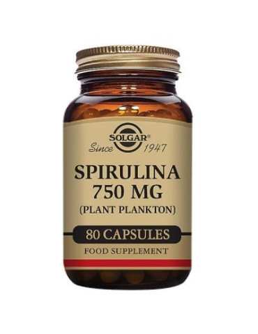 SOLGAR ESPIRULINA 750MG 80CAPS(20X73.92G)ES