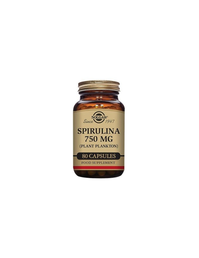SOLGAR ESPIRULINA 750MG 80CAPS(20X73.92G)ES
