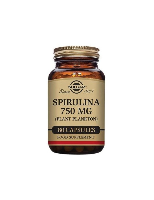 SOLGAR ESPIRULINA 750MG 80CAPS(20X73.92G)ES