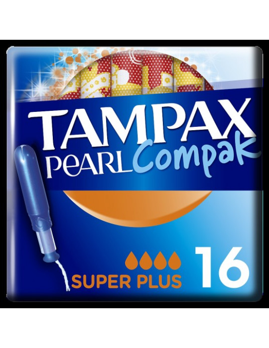 TAMPAX COMPAK PEARL TAMPON 100%ALG SUPER PLUS 16