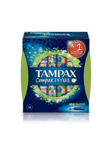 TAMPAX COMPAK PEARL TAMPON 100%ALG SUPER 16