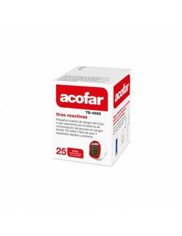 TIRAS REACTIVAS GLUCEMIA ACOFAR 25 TIRAS