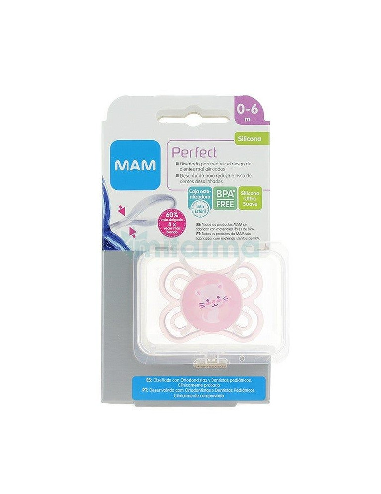 CHUPETE SILICONA MAM PERFECT 0+ M ROSA