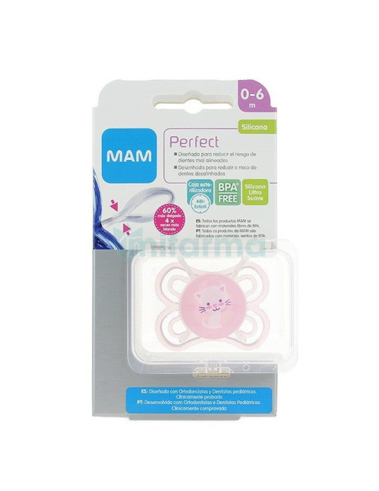 CHUPETE SILICONA MAM PERFECT 0+ M ROSA