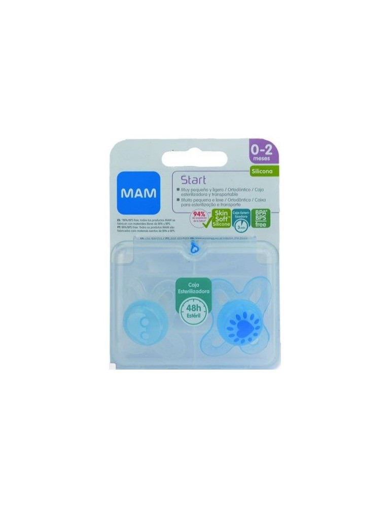 CHUPETE LATEX MAM START 0-2 M 2U AZUL