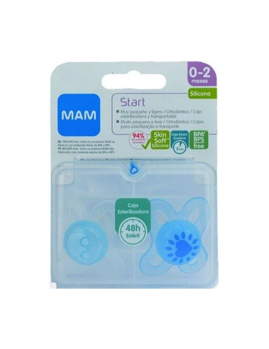 CHUPETE LATEX MAM START 0-2 M 2U AZUL