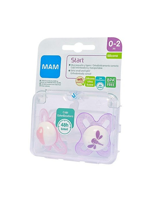 CHUPETE SILICONA MAM START 0-2 M 2U ROSA